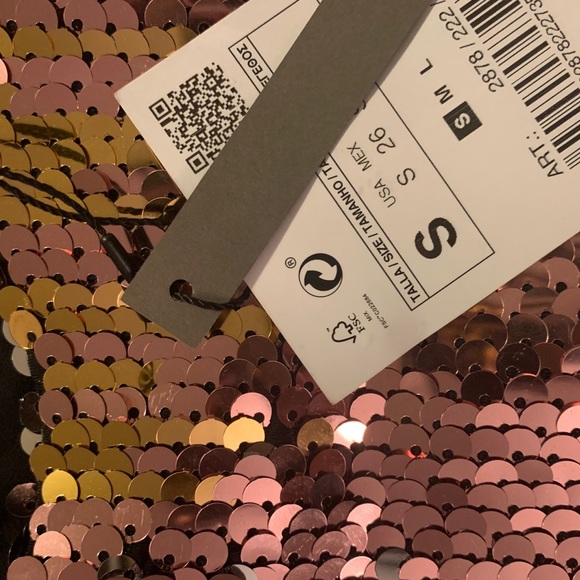 NEW ZARA PINK & GOLD SEQUIN SLEEVELESS TOP- SMALL - Picture 7 of 11